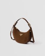 Prada Arqué Suede Shoulder Bag - Image 2